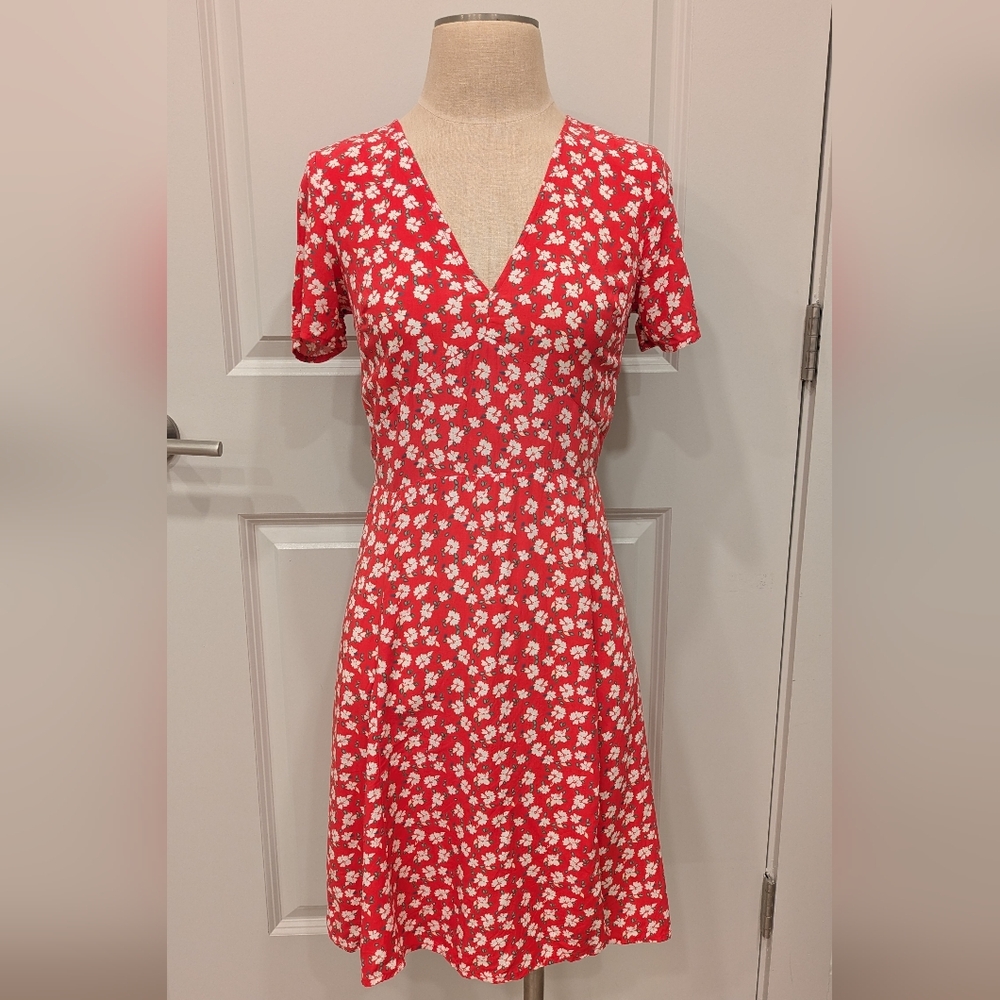 GAP Red Floral Print Dress